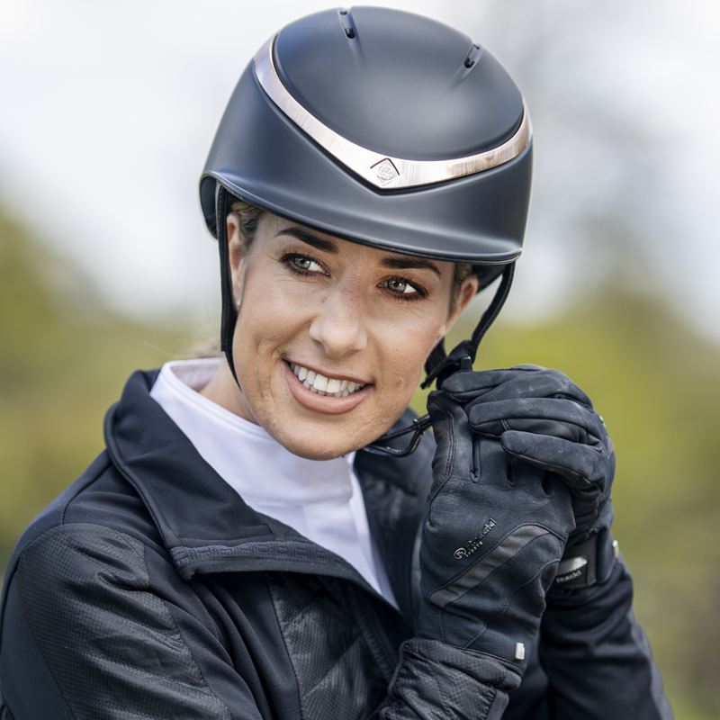 Charles Owen Halo Riding Hat - Black/Rose Gold-2