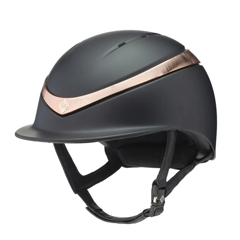 Charles Owen Halo Riding Hat - Black/Rose Gold