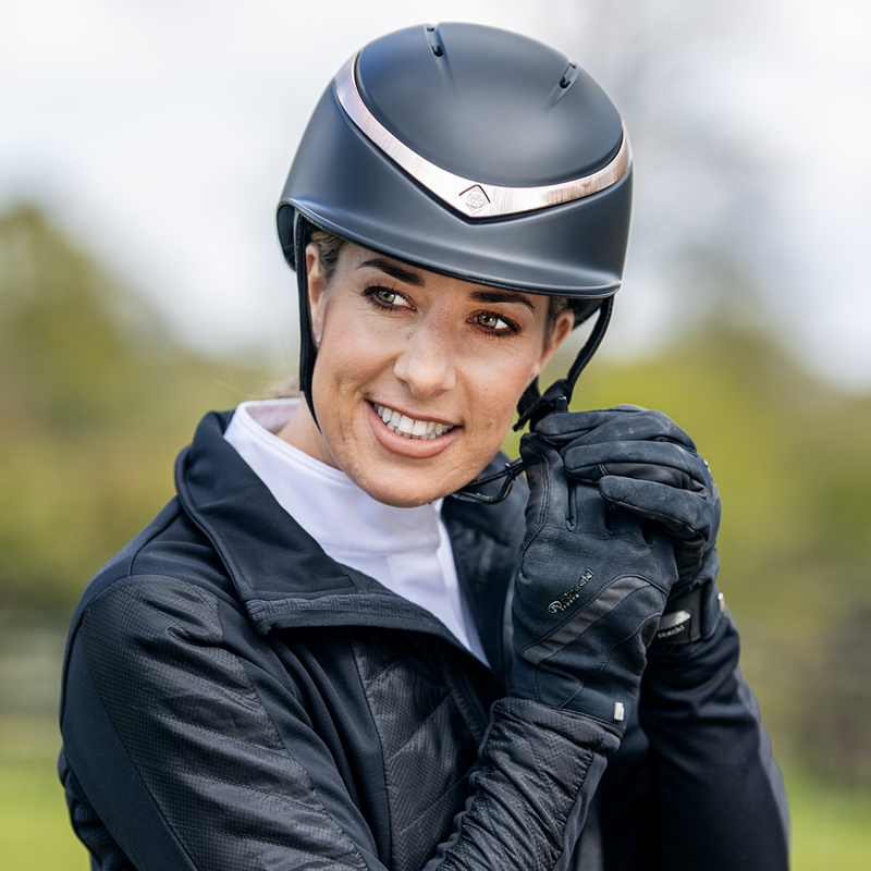 Charles Owen Halo Riding Hat With MIPS - Black/Rose Gold-2