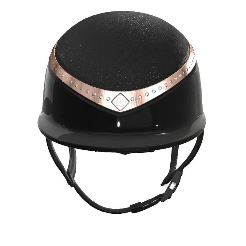 Charles Owen Halo CX Riding Hat - Black Astral/Black Gloss/Rose Gold/Constellation Crystals