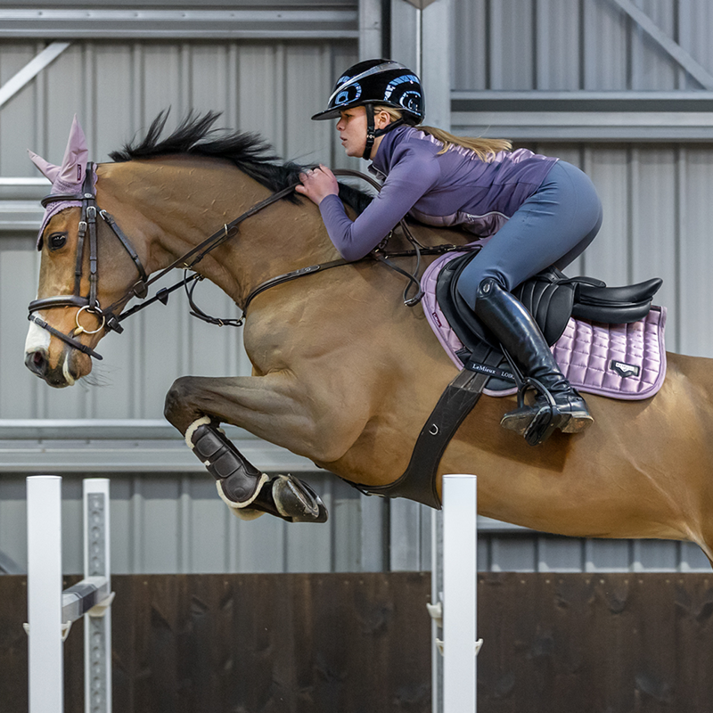 Charles Owen Halo Luxe Gloss Riding Hat - Black/Platinum-2