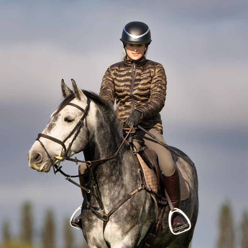 Charles Owen Halo Luxe Riding Hat With MIPS - Black/Platinum-2