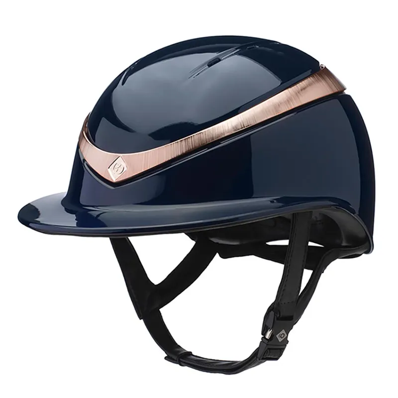 Charles Owen Halo Luxe Gloss Riding Hat - Navy/Rose Gold