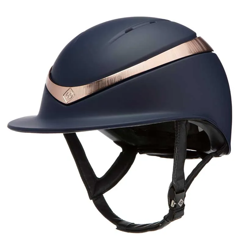 Charles Owen Halo Luxe Riding Hat - Navy/Rose Gold