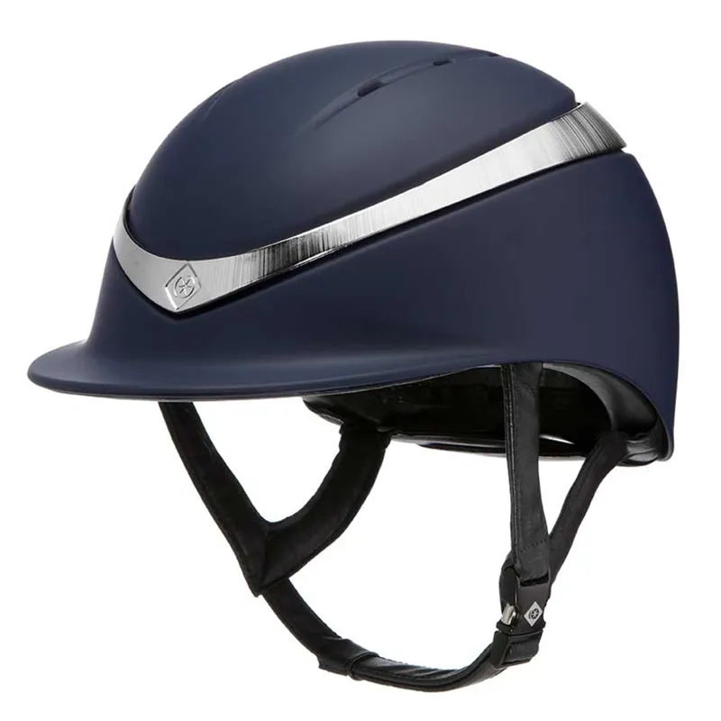 Charles Owen Halo Riding Hat - Navy/Platinum