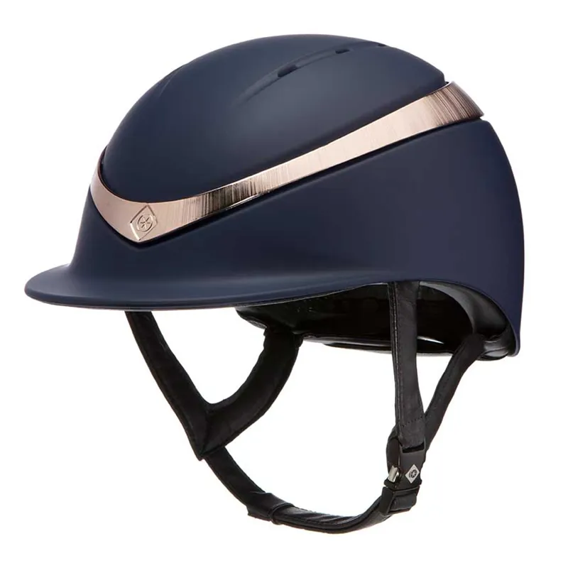 Charles Owen Halo Riding Hat - Navy/Rose Gold