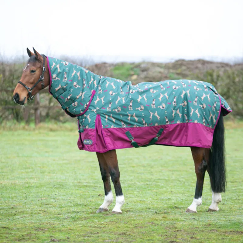Hy StormX Original Harrison The Hare 200 Combi Turnout Rug - Moss Green/Boysen Berry