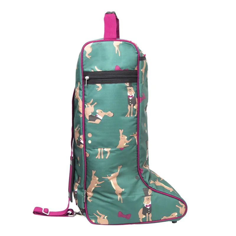 Hy Equestrian Harrison the Hare Boot Bag - Moss Green/Boysen Berry