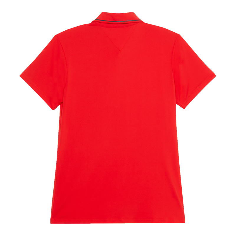 Tommy Hilfiger Women's Harlem Short Sleeve Logo Polo Shirt  - Fierce Red-1