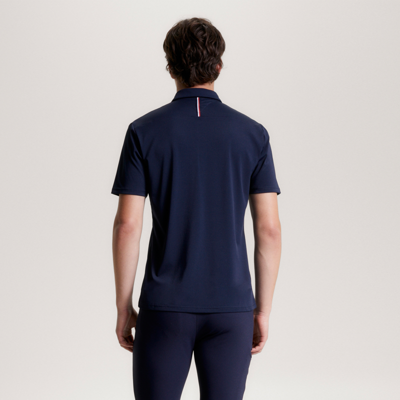 Tommy Hilfiger Men's Harlem Short Sleeve Logo Polo Shirt - Desert Sky-3