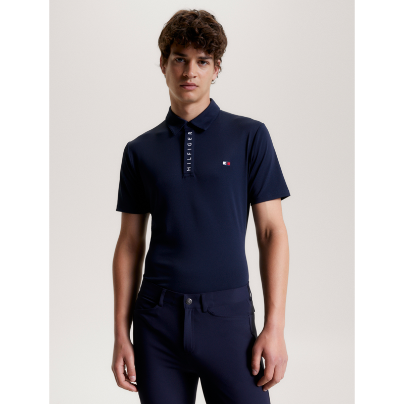 Tommy Hilfiger Men's Harlem Short Sleeve Logo Polo Shirt - Desert Sky-2