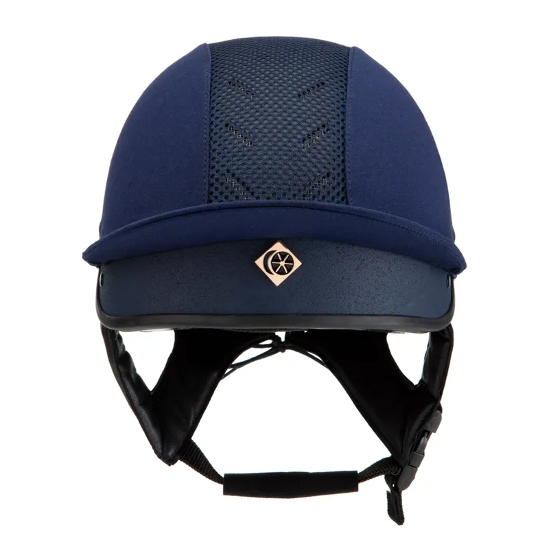 Charles Owen Harlow MS1 Pro Jockey Skull - Navy/Rose Gold-1