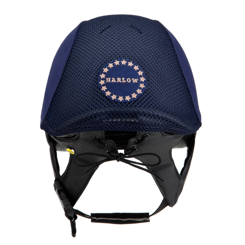 Charles Owen Harlow MS1 Pro Jockey Skull - Navy/Rose Gold-2