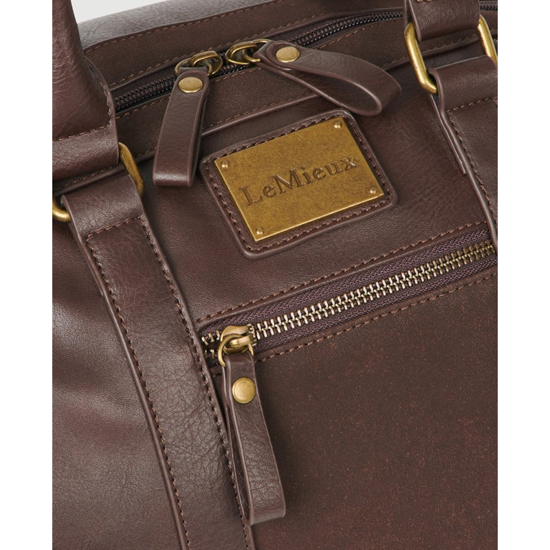 LeMieux PU Leather Hat Bag - Brown-2