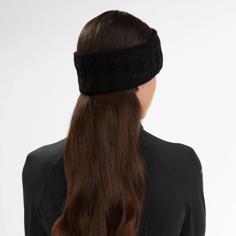 Holland Cooper Luxe Cable Knit Headband - Black-1