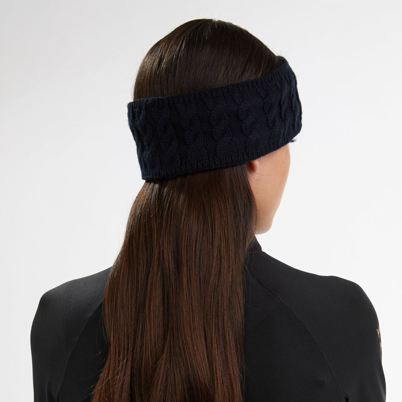Holland Cooper Luxe Cable Knit Headband - Ink Navy-1