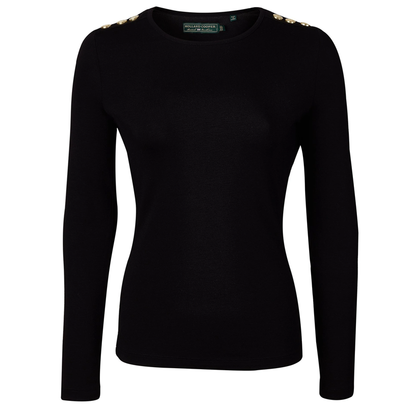 Holland Cooper Long Sleeve Crew Neck Tee - Black-2