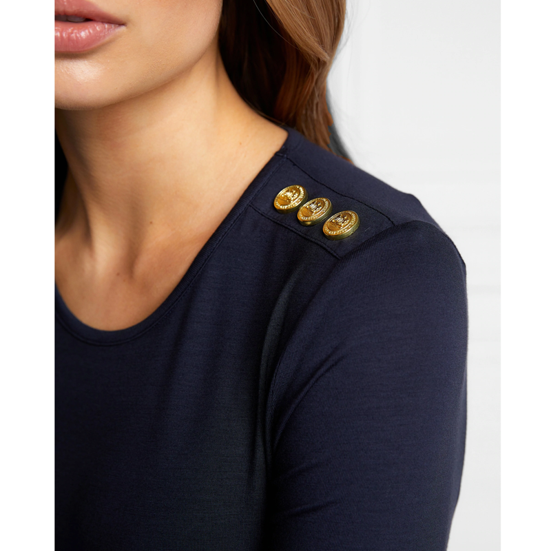 Holland Cooper Long Sleeve Crew Neck Tee - Ink Navy-3