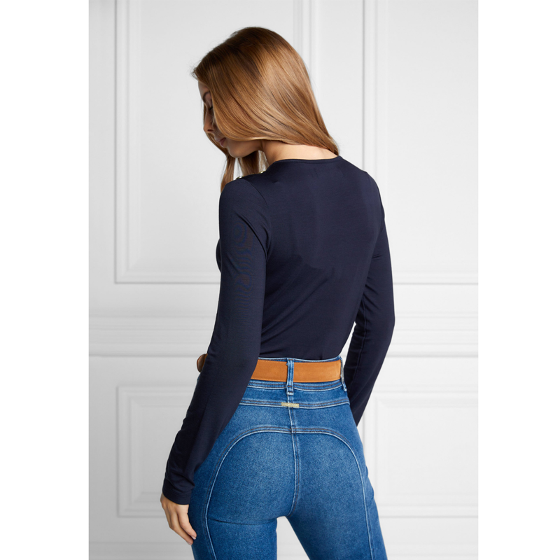 Holland Cooper Long Sleeve Crew Neck Tee - Ink Navy-2