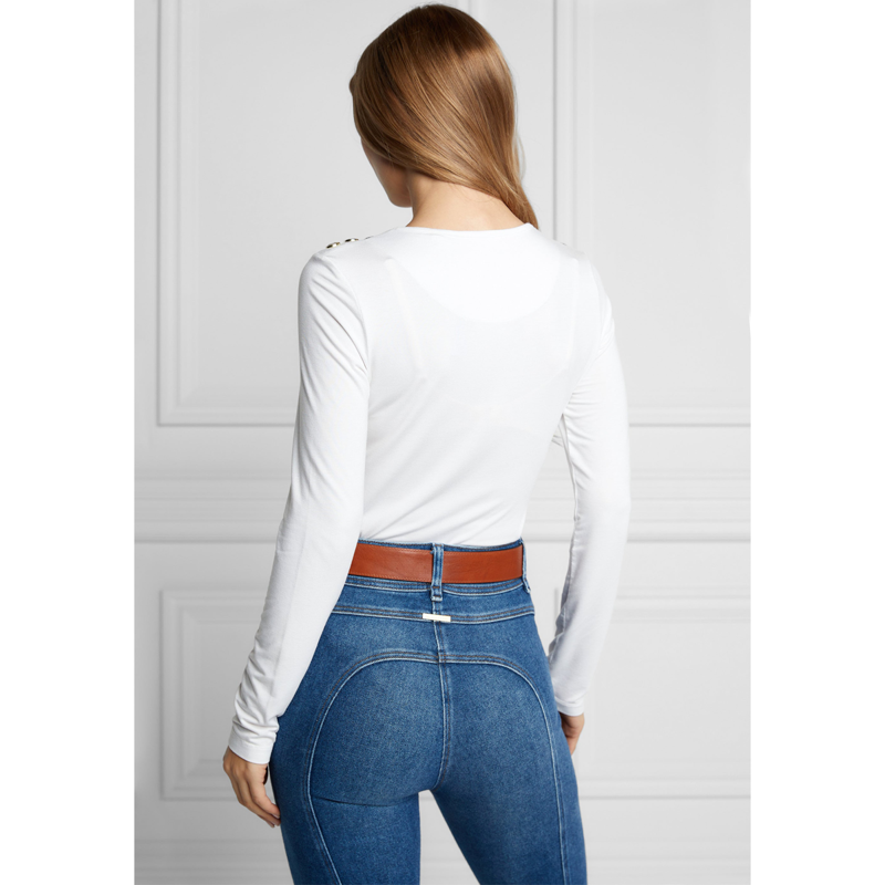 Holland Cooper Long Sleeve Crew Neck Tee - White-2