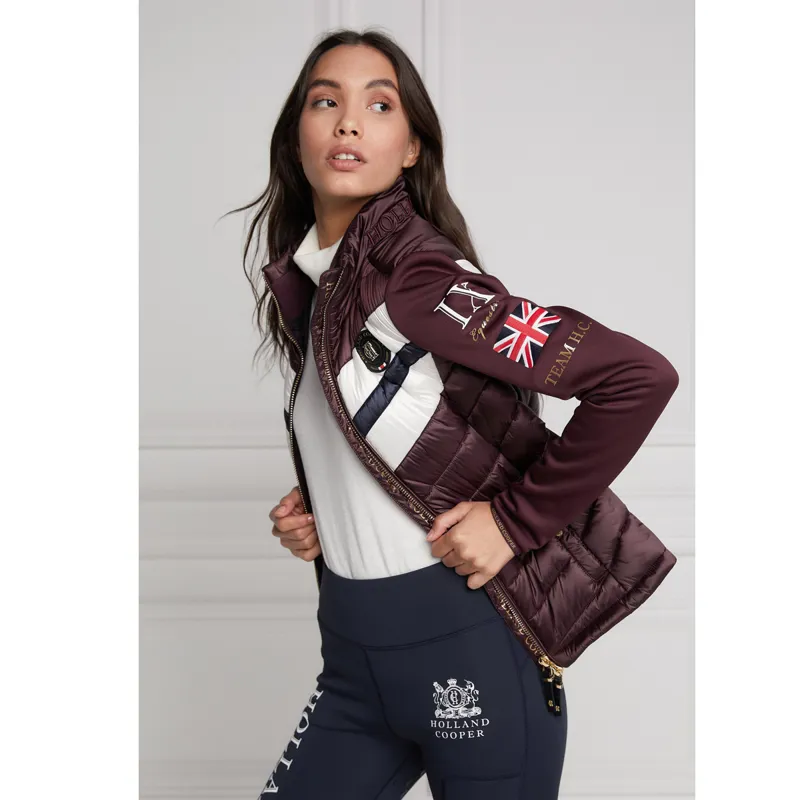 Holland Cooper Hybrid Sports Puffer Jacket - Mulberry-3
