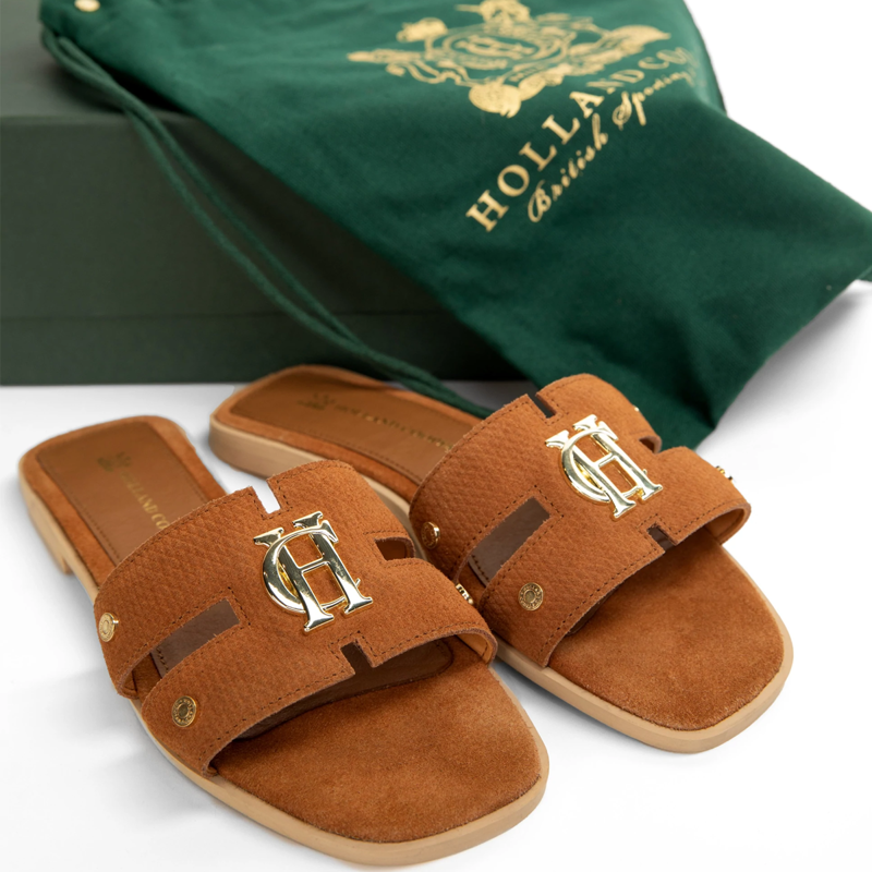 Holland Cooper Monogram Slides - Tan-4