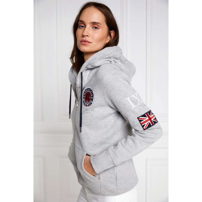 Holland Cooper Team Hoodie - Grey Marl-1