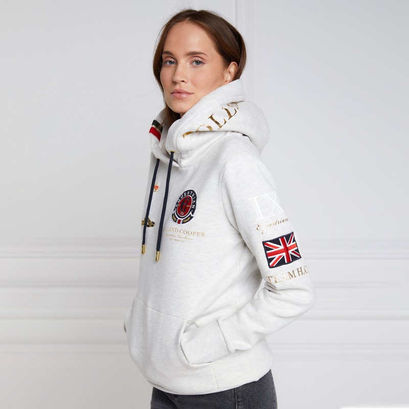 Holland Cooper Team Hoodie Pull On - Ice Grey Marl-1