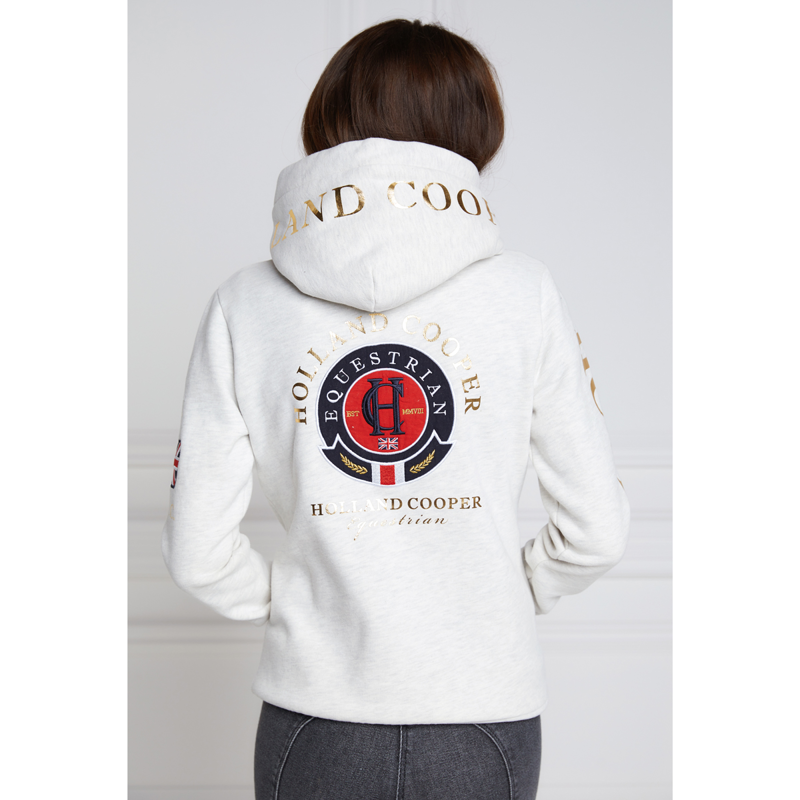 Holland Cooper Team Hoodie Pull On - Ice Grey Marl-2