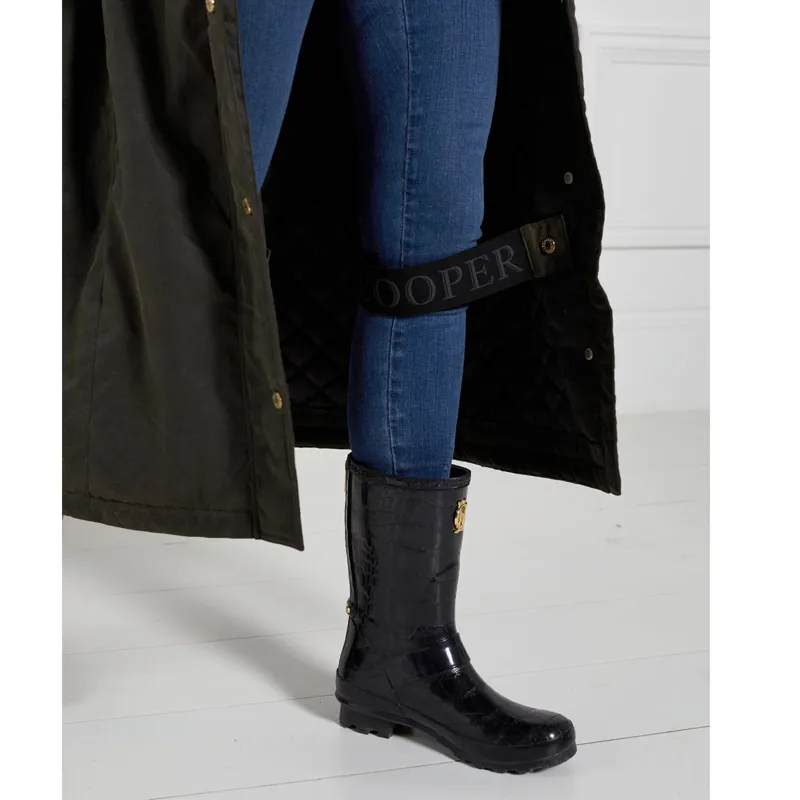 Holland Cooper Wax Longline Field Coat - Dark Olive-4