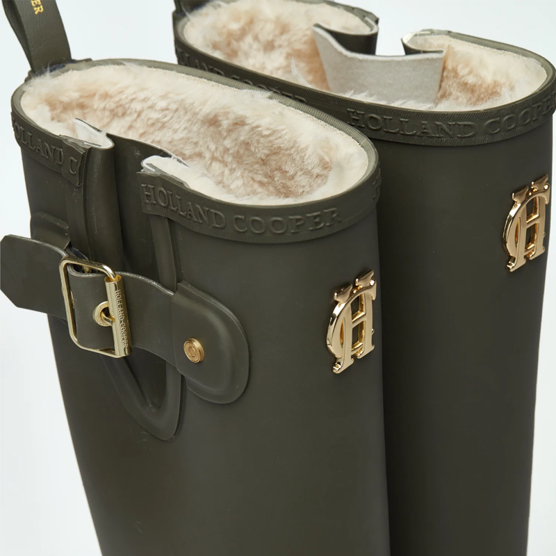 Holland Cooper Sherpa Lined Regency Wellington - Matte Green-3