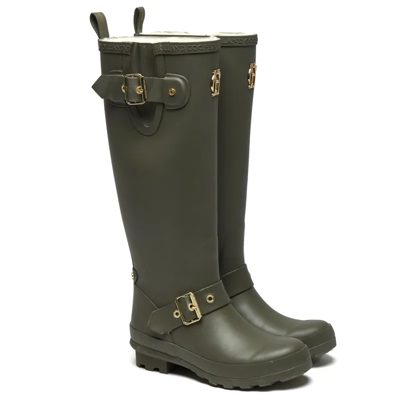 Holland Cooper Sherpa Lined Regency Wellington - Matte Green