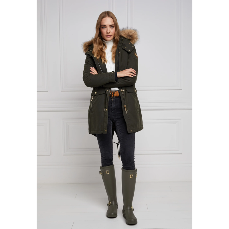 Holland Cooper Sherpa Lined Regency Wellington - Matte Green-4