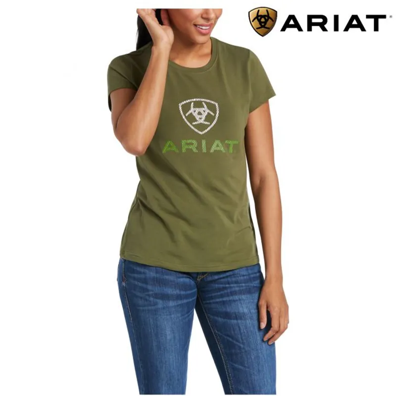 Ariat Womens HD Logo SS T-Shirt - Winter Moss