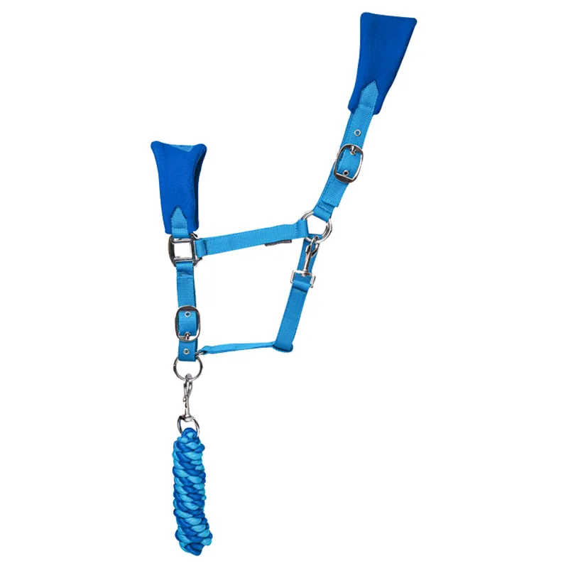 Hy Equestrian DynaMizs Ecliptic Fleece Head Collar and Lead Rope - Cobalt/Ocean 