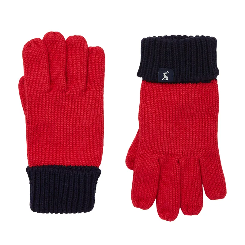 Joules Hedly Knitted Gloves - Red