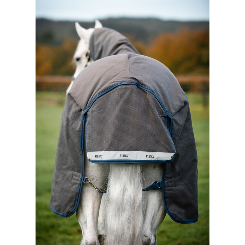 Horseware Rhino Hexstop Plus Vari-Layer Turnout Rug 250g - Grey/Indigo-5