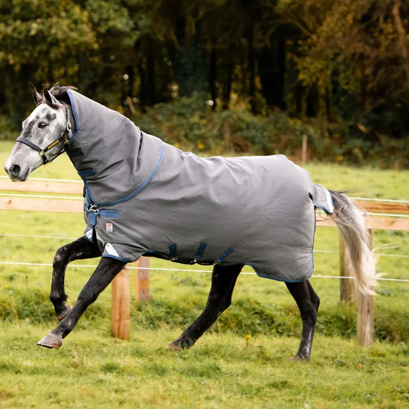 Horseware Rhino Hexstop Plus Vari-Layer Turnout Rug 250g - Grey/Indigo-2