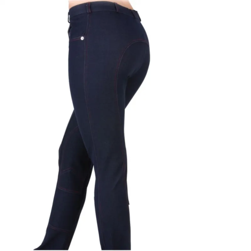 Shires Ladies Woven Denim Nylon Breeches - Blue Denim