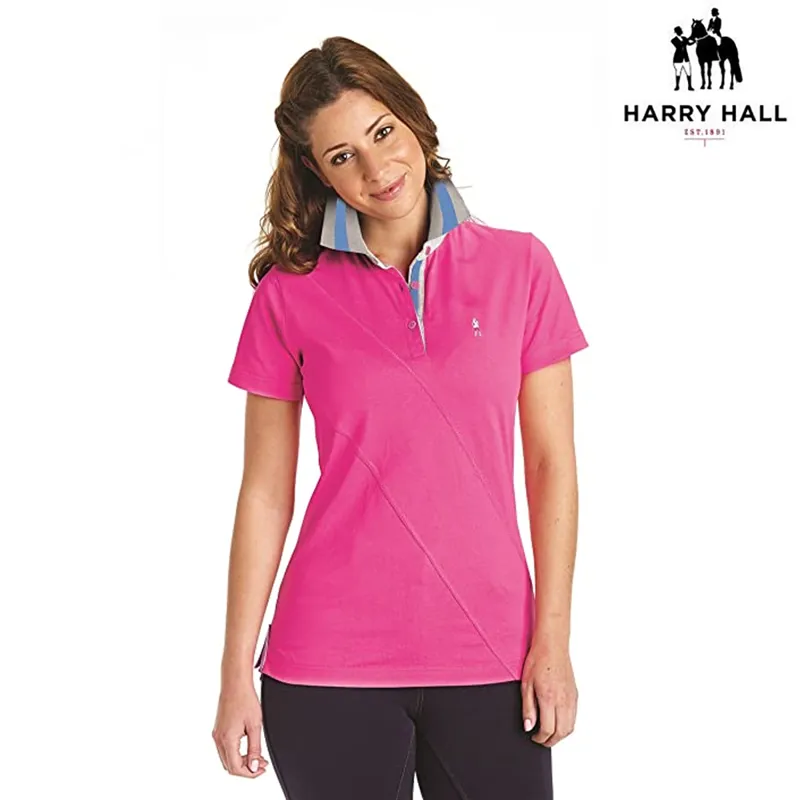Harry Hall Ladies Calmsden Short Sleeve Polo - Hot Pink
