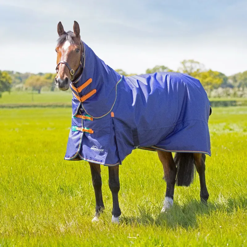 Shires Highlander Original 100g Turnout Rug and Neck Set - Navy