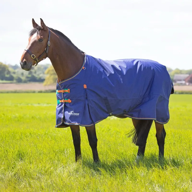 Shires Highlander Original 100g Turnout Rug and Neck Set - Navy-1