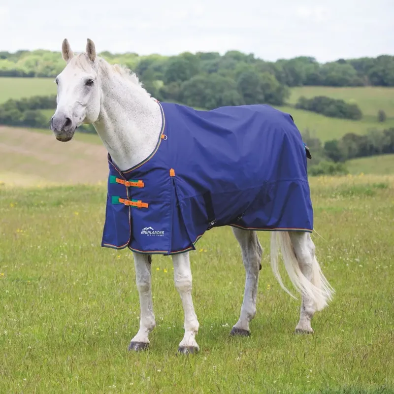 Shires Highlander Original 100 Turnout Rug - Navy/Orange
