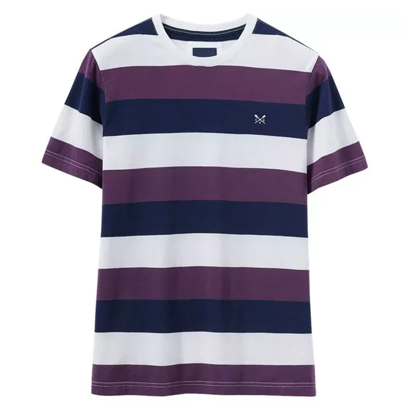 Crew Clothing Men's Hodder Stripe Tee - Purple