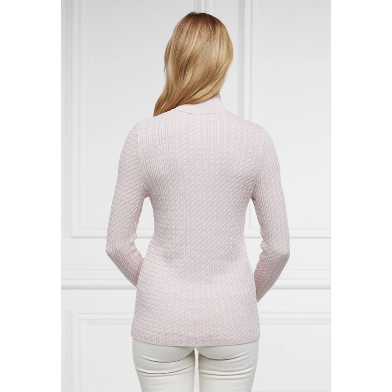 Holland Cooper Ava Half Zip Knit - Soft Pink-2