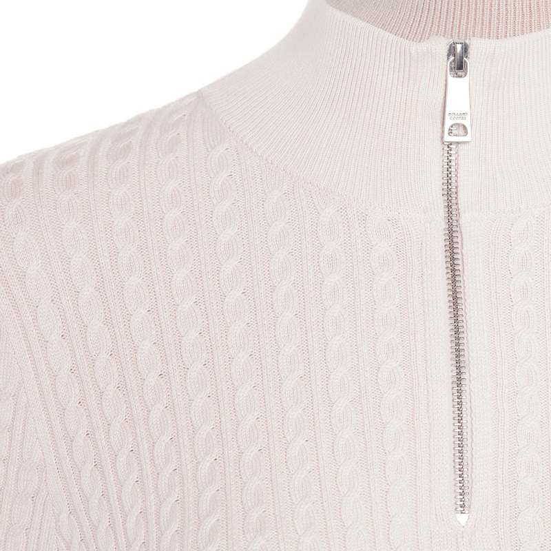 Holland Cooper Ava Half Zip Knit - Soft Pink-5