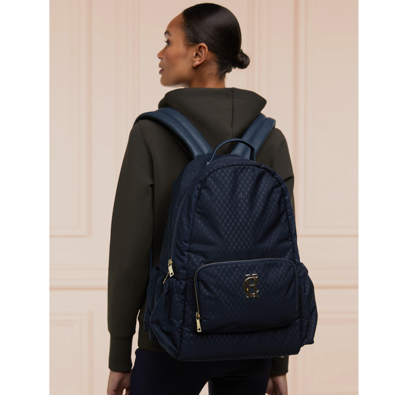 Holland Cooper Burghley Backpack - Ink Navy Monogram-4