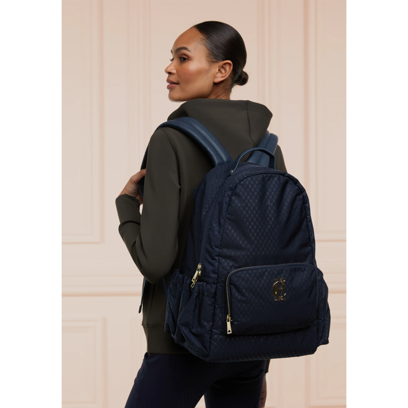 Holland Cooper Burghley Backpack - Ink Navy Monogram-5