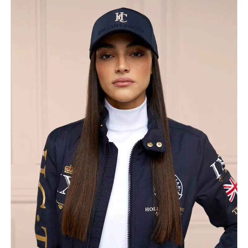 Holland Cooper Burghley Equestrian Cap - Ink Navy Monogram-3