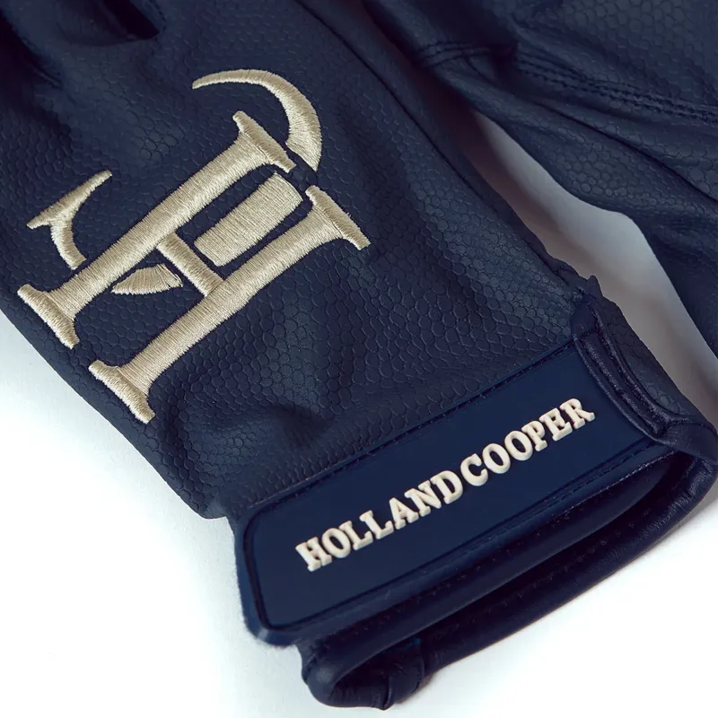 Holland Cooper Burghley Riding Gloves - Navy-3